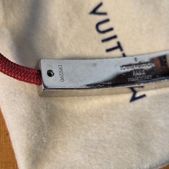 Louis Vuitton Adjustable Bracelet Space Lv M67418 Red W/ Cover & Box - Picture 5 of 9